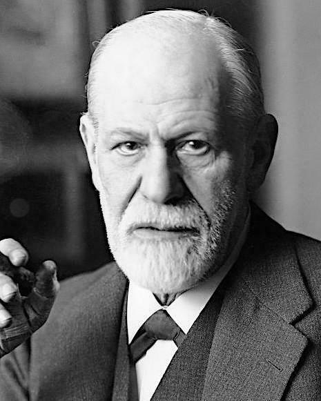 Retrato de Sigmund Freud em preto e branco